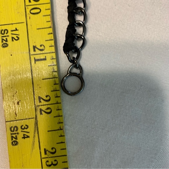 J Crew Black Fabric and Green Rhinestone Necklace - Picture 7 of 11